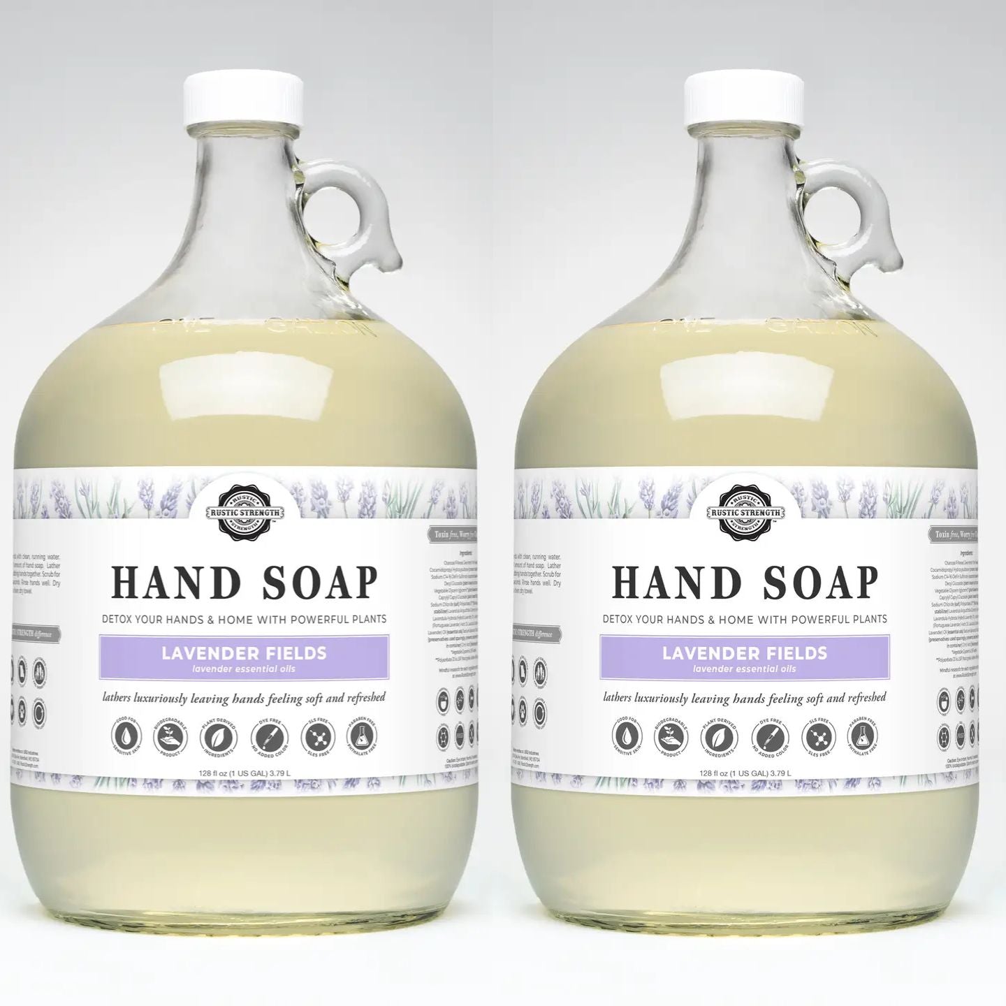 Plant-Based Hand Soap | Eco-Friendly in Glass Bottle (Two Pack)
