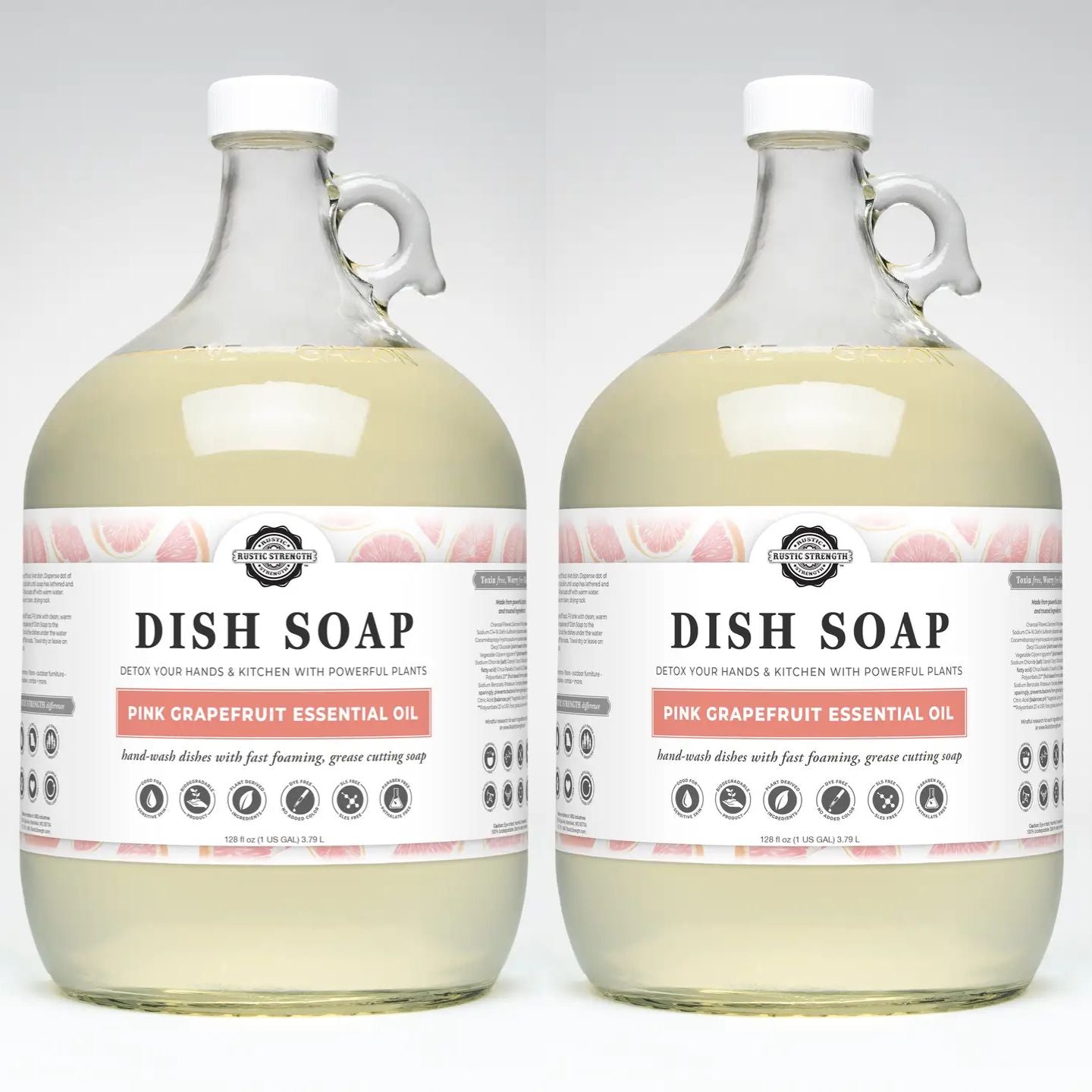 Dish Soap | Sulfate-Free, Soft on Skin | Powerful Cleaner in Glass Bottle (Two Pack)