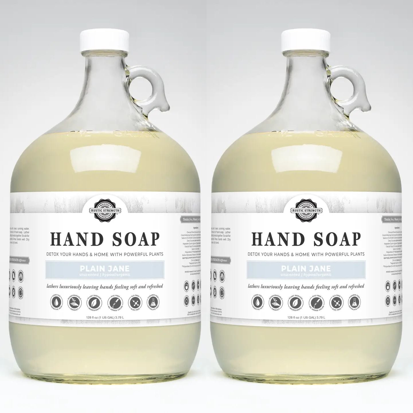 Plant-Based Hand Soap | Eco-Friendly in Glass Bottle (Two Pack)