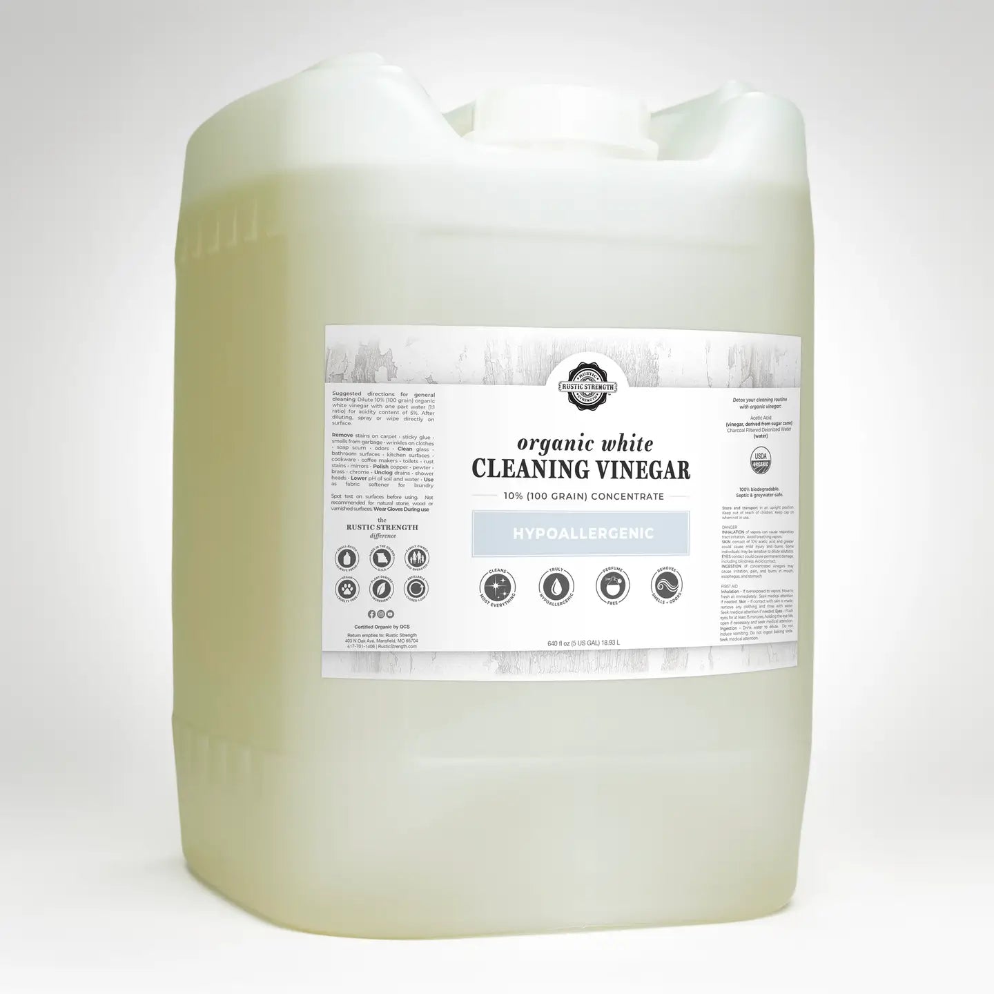Organic White Vinegar | 100 Grain Bulk Cleaning