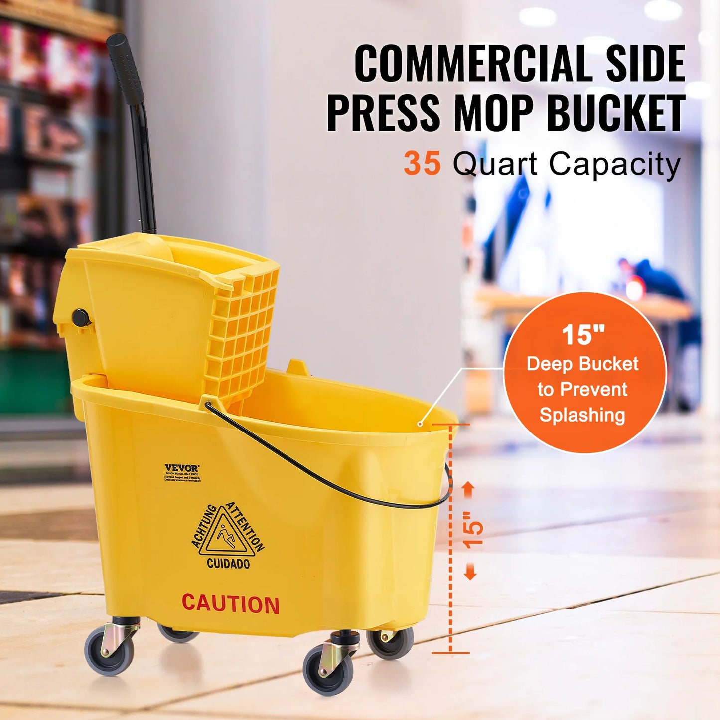 Commercial Mop Bucket with Wringer