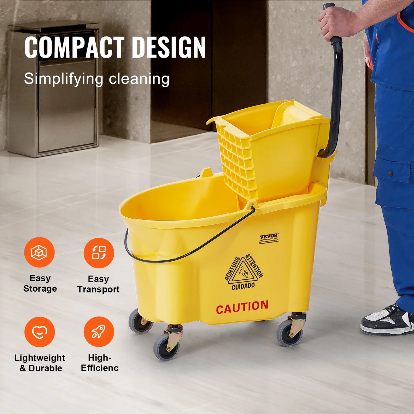 Commercial Mop Bucket with Wringer