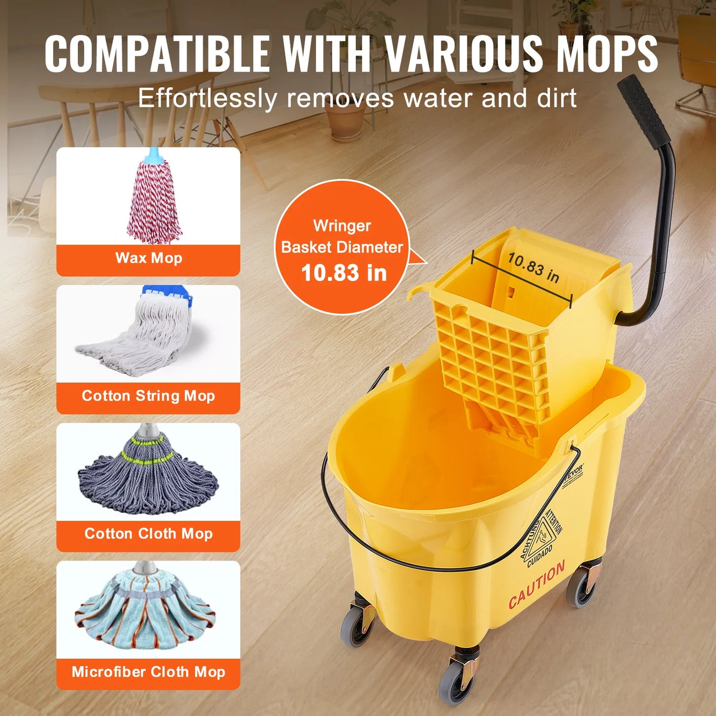 Commercial Mop Bucket with Wringer