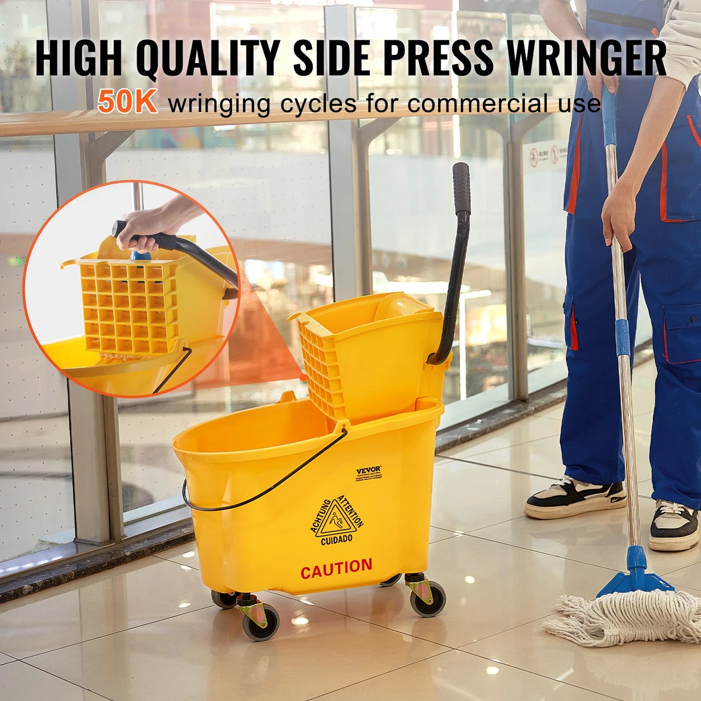 Commercial Mop Bucket with Wringer