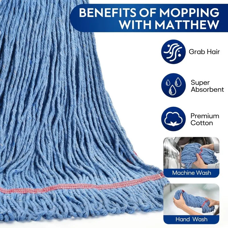 24oz Commercial Heavy Duty Mop Head Refills (Pack of 6)