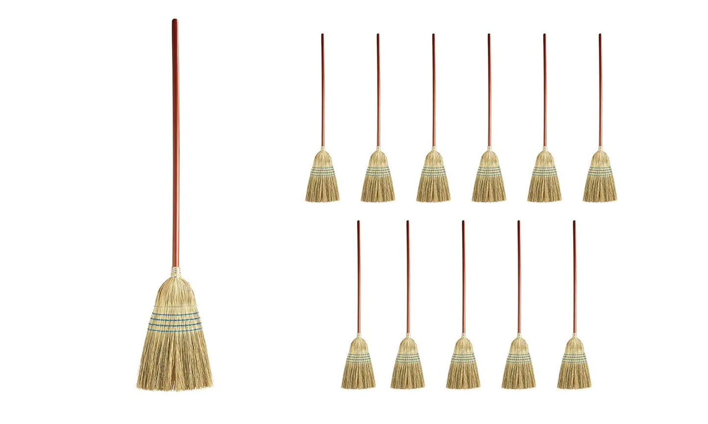 Commercial Heavy Duty Corn Brooms (Pack of 12)