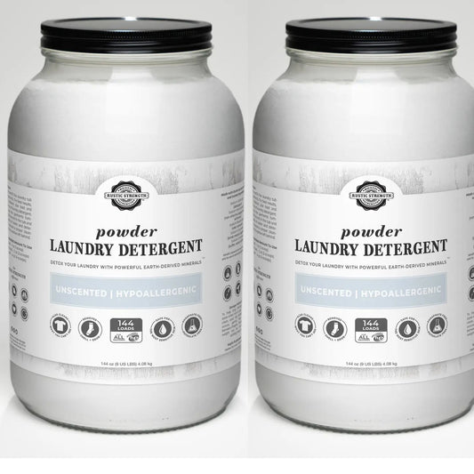 Hypoallergenic Laundry Powder |Eco-Friendly in Glass Jar (Two Pack)