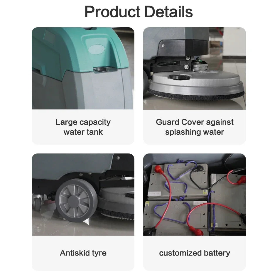 Battery Powered Walk Behind Commercial Floor Scrubber & Dryer