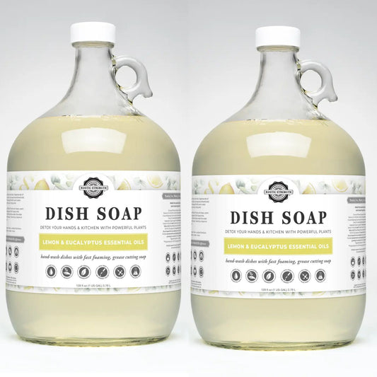 Dish Soap | Sulfate-Free, Soft on Skin | Powerful Cleaner in Glass Bottle (Two Pack)