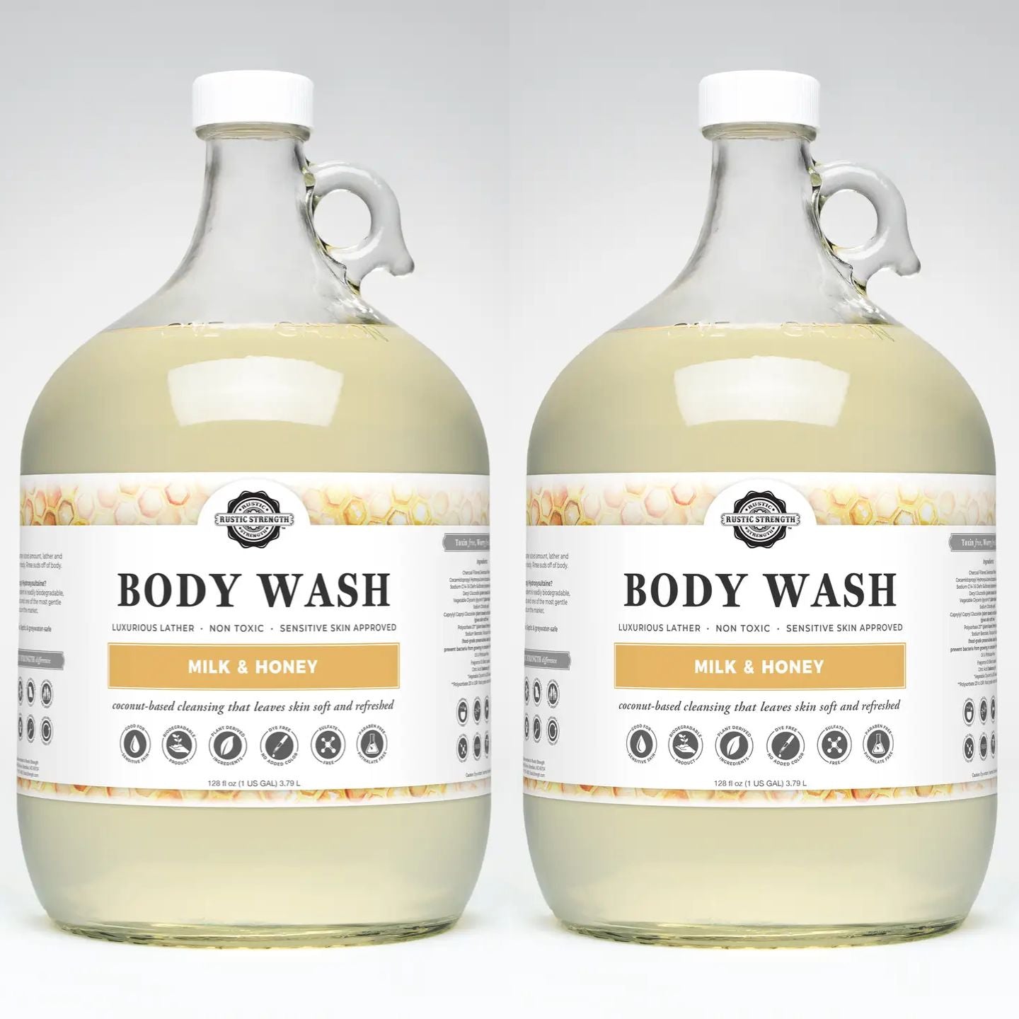 Hypoallergenic Moisturizing Body Wash | Eco-Friendly Glass Bottle (Two Pack)