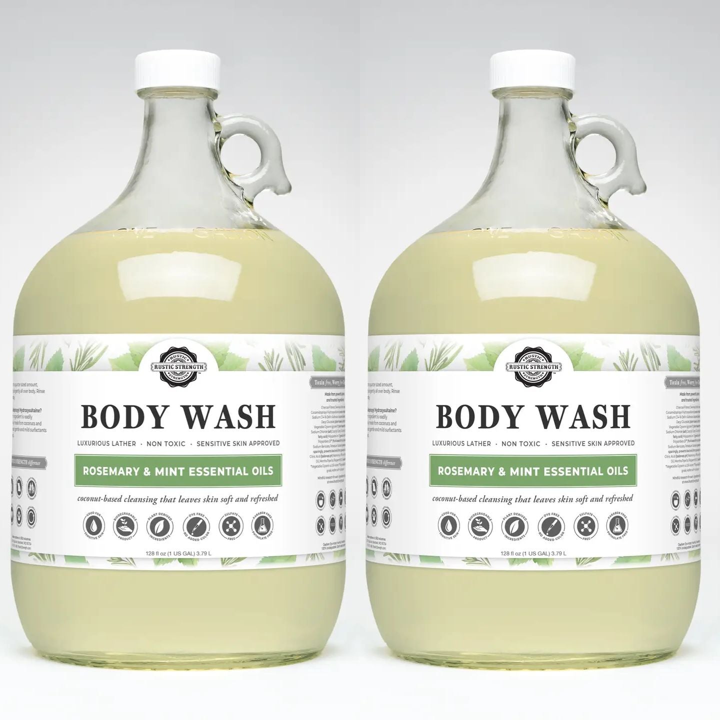 Hypoallergenic Moisturizing Body Wash | Eco-Friendly Glass Bottle (Two Pack)